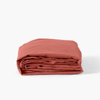 Drap housse coton lavé Songe terre cuite