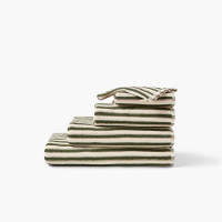 Parure de bain coton Combo kaki et écorce