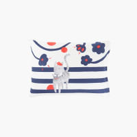 Rectangular reversible pillowcase organic cotton Ptitchic chat