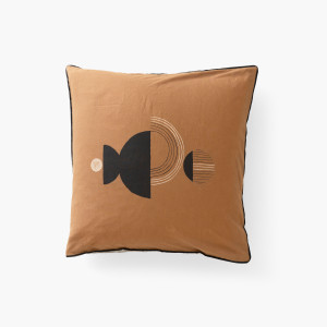 Eclipse square pillowcase in linen and washed cotton