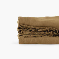Drap de lit lin lavé Songe bronze