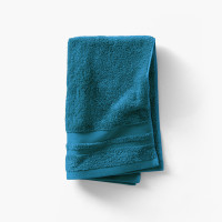Serviette invité coton Lola II bleu paon