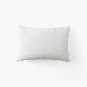 Taie d'oreiller rectangulaire gaze de coton Zéphire ivoire coeur