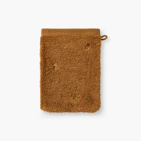 Gant de toilette coton Zéphire pécan fleurs