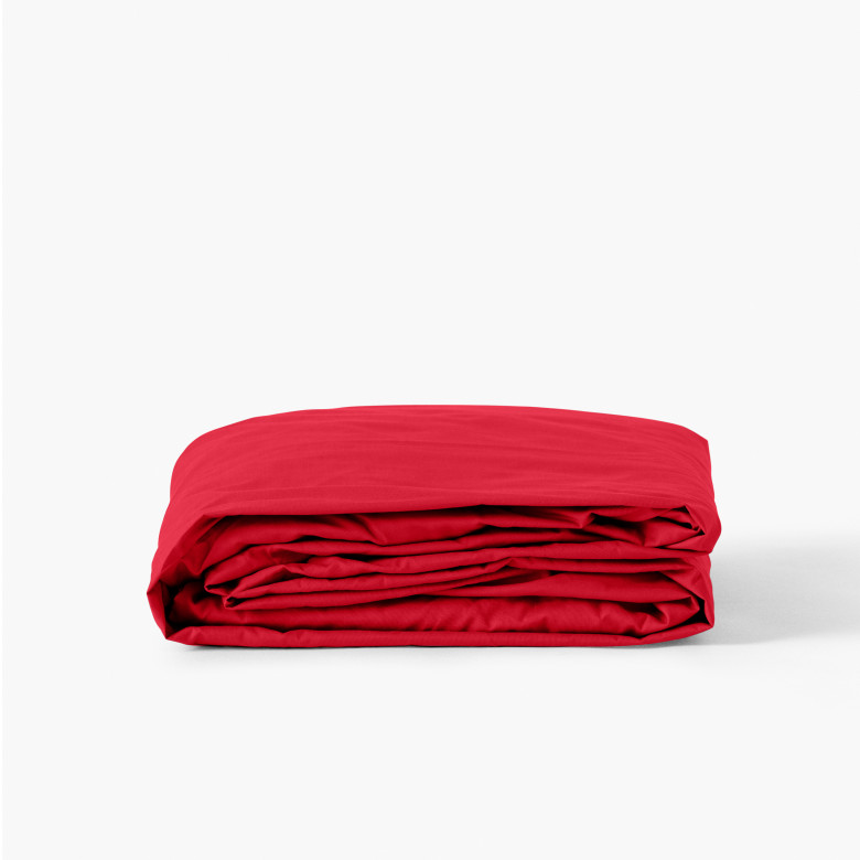 Parure de drap 240x300 cm flanelle de coton GALWAY rouge