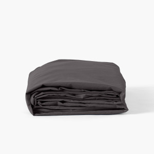 Fitted sheet cotton washed Songe charbon