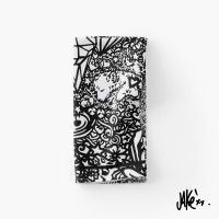 Torchon de cuisine coton Jakè x Carré Blanc noir