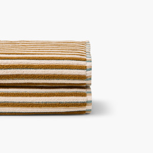 Serviette de toilette coton double face Combo bronze et émeraude