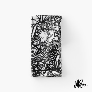 Torchon de cuisine coton Jakè x Carré Blanc noir
