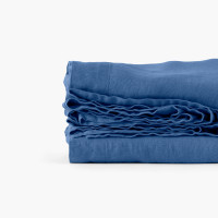 Songe china blue linen sheet