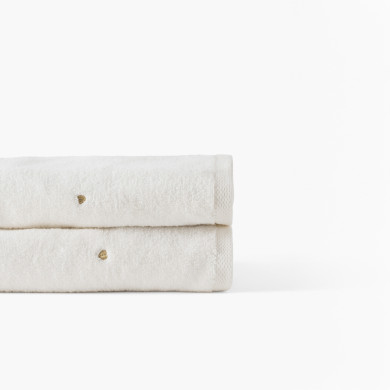 ZEPHIRE Ivory/Heart Bath Sheet