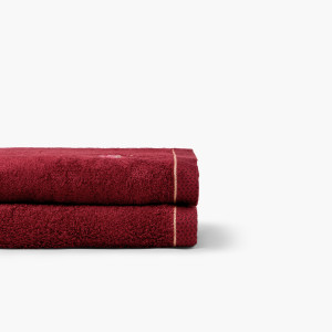 Drap de bain coton et viscose de bambou Solara grenat
