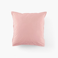 Taie d'oreiller carrée coton Neo rose tendre