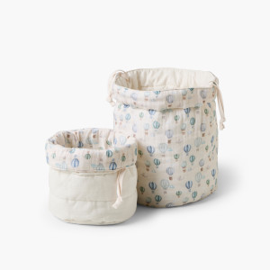 Set of 2 Lino clay quilted pouches