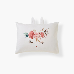 Taie d'oreiller rectangulaire coton Miniful rose tendre enfant