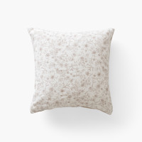 Songe grège floral square pillowcase in washed linen and cotton