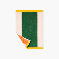 Serviette invité coton double face Lysiris vert et orange