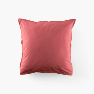 Taie d'oreiller carrée coton Neo bois de rose