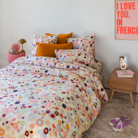 Housse de couette réversible percale de coton Psyché enfant