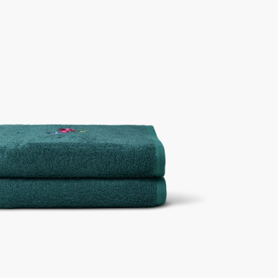 Drap de bain coton et lyocell Grasse émeraude