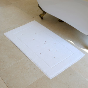 Tapis de bain coton Equinoxe II blanc