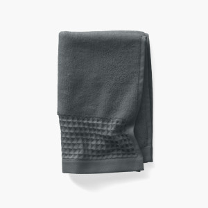 Serviette invité bouclette de coton biologique Source fusain