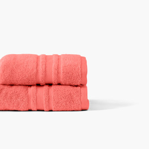 Serviette de toilette coton Lola II corail