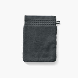 Gant de toilette bouclette de coton biologique Source fusain