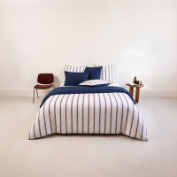 Housse de couette coton Neo marine rayure