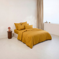 Neo curry cotton percale duvet cover