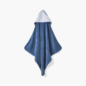 Cape de bain double face coton et gaze de coton Lino encre