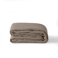 Housse de couette enfant lin et coton lavé Songe taupe 