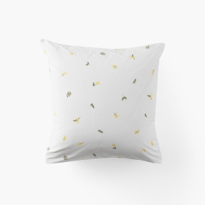 Neo white mimosa square cotton pillowcase