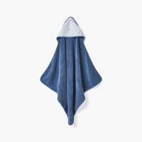 Cape de bain double face coton et gaze de coton Lino encre