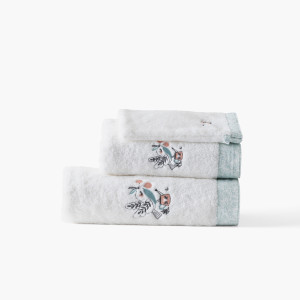 Parure de bain coton bio Jardine blanc