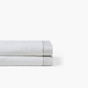 Ephelia white cotton and bamboo viscose bath towel