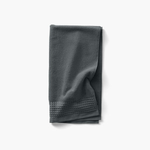Serviette de toilette bouclette de coton biologique Source fusain