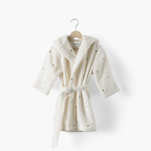 Children's bathrobe ZEPHIRE Ivory/heart