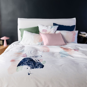Housse de couette réversible percale de coton Simones