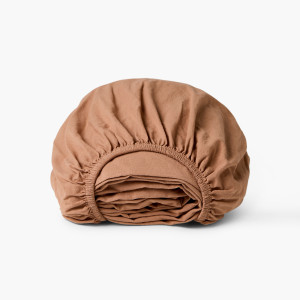 Drap housse pur coton lavé Origine cappuccino