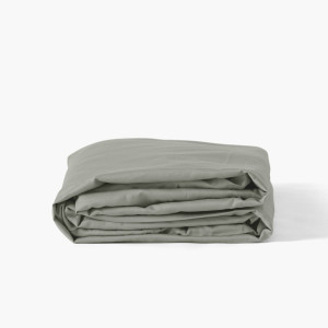Fitted sheet organic washed cotton satin Quartz jade