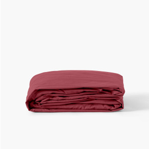 Drap housse percale de coton Neo griottine