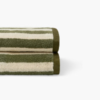 Serviette de toilette coton Elie kaki