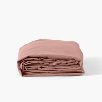 Drap housse coton lavé Songe rose cendré