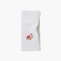 Torchon coton nid d'abeille Pistil blanc