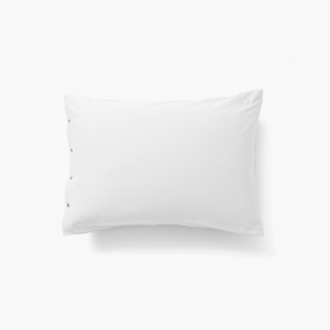 Quartz Organic Washed Satin Cotton Rectangular Pillowcase in White