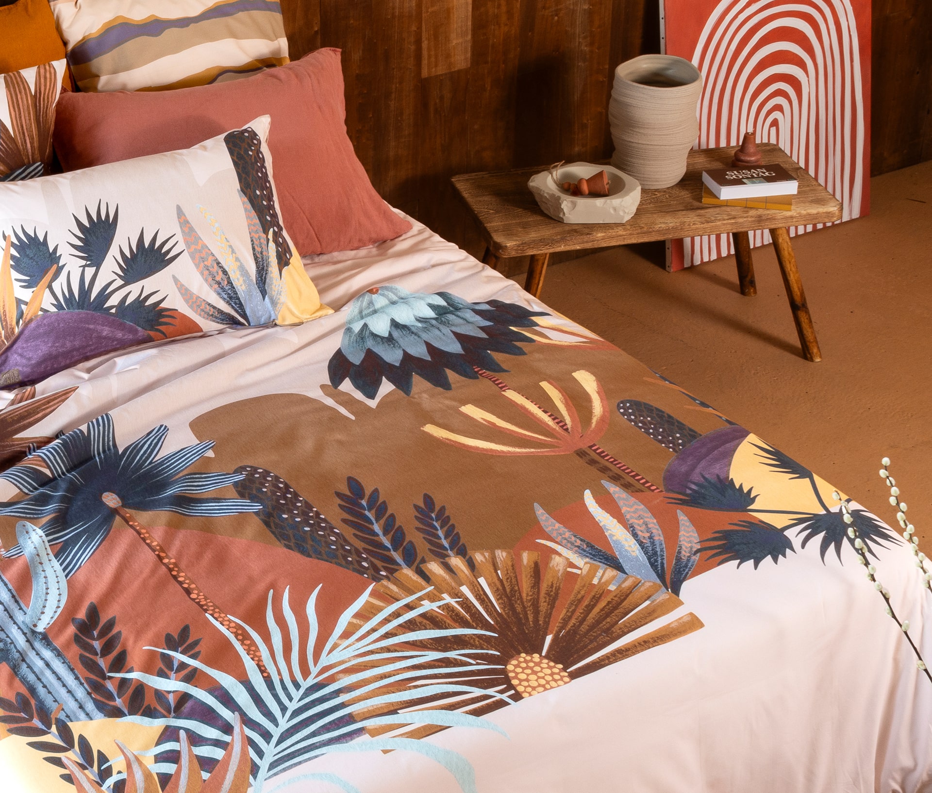 Housse de couette r&eacute;versible coton Sonora