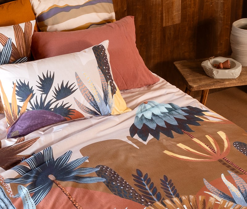 Housse de couette r&eacute;versible coton Sonora