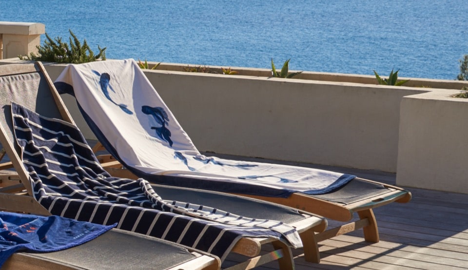 Drap de plage coton Labaule marine