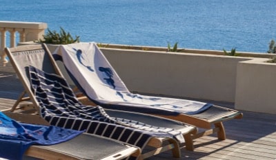 Drap de plage coton Labaule marine
